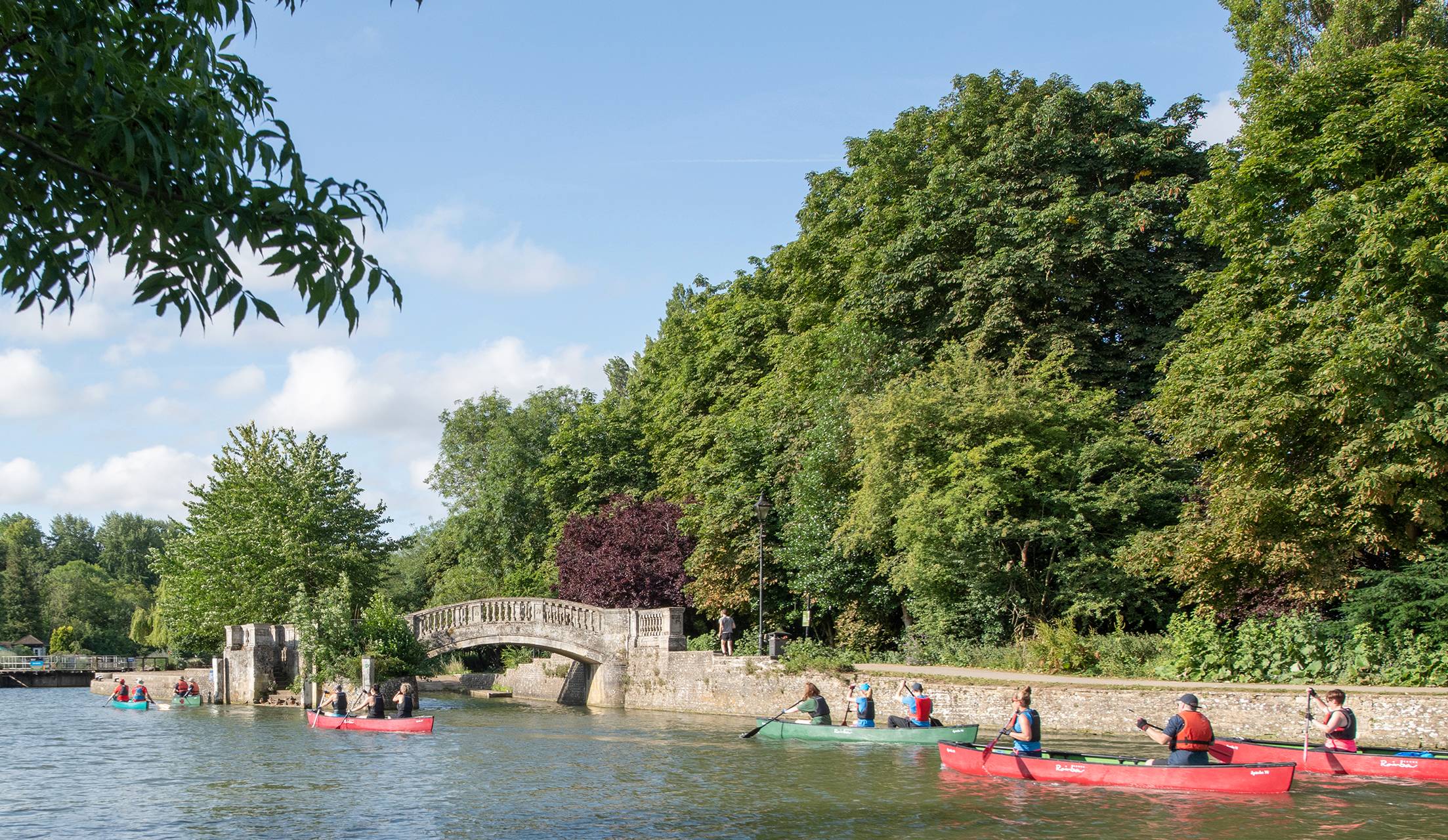 Kayaks on a river